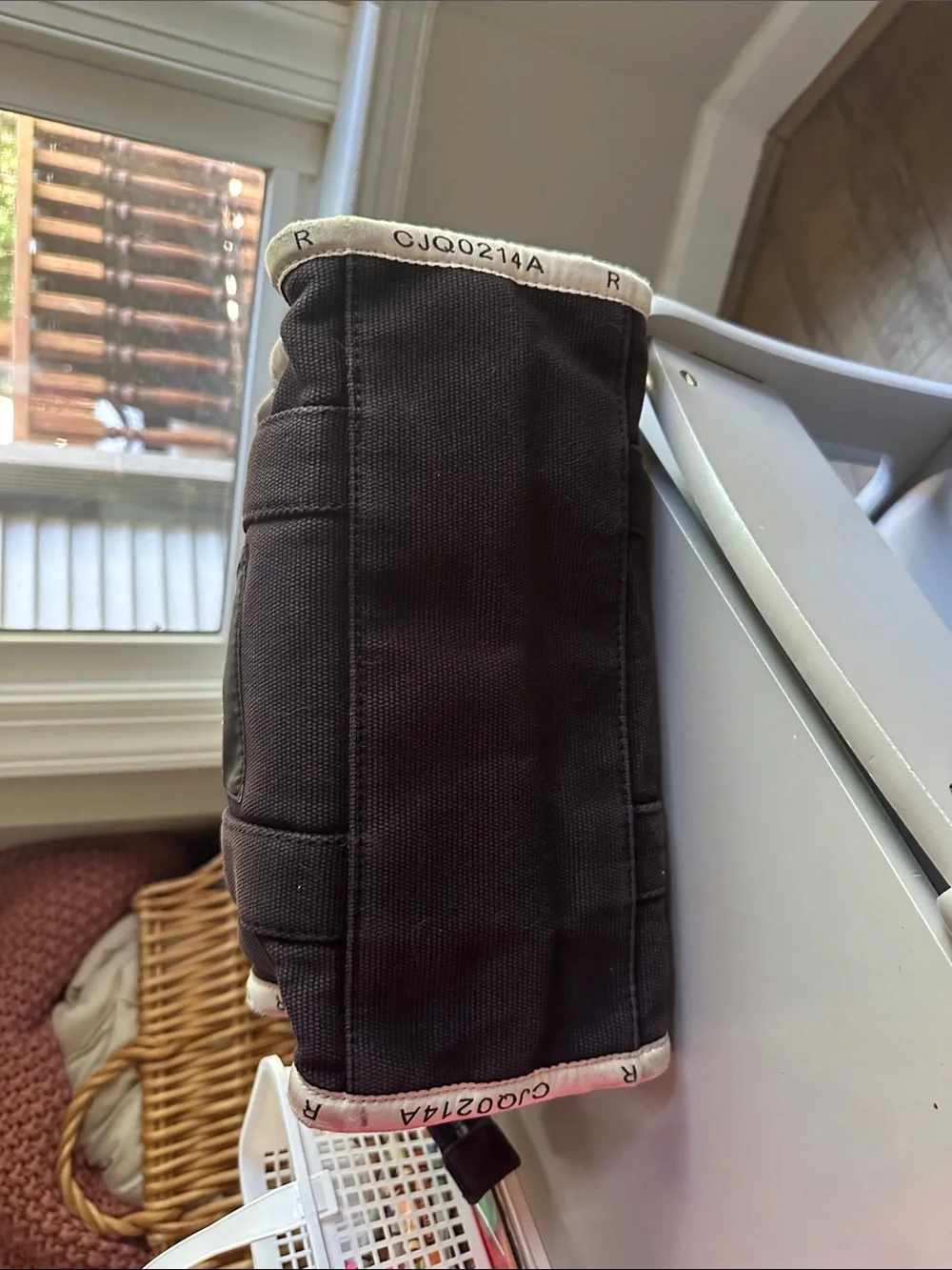 Marc Jacobs Black Canvas Tote with Cream Trim